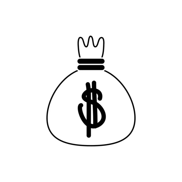 Money business financial bag bank inverst line style icon — Wektor stockowy