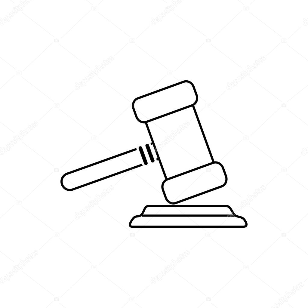 money business financial law justice hammer line style icon