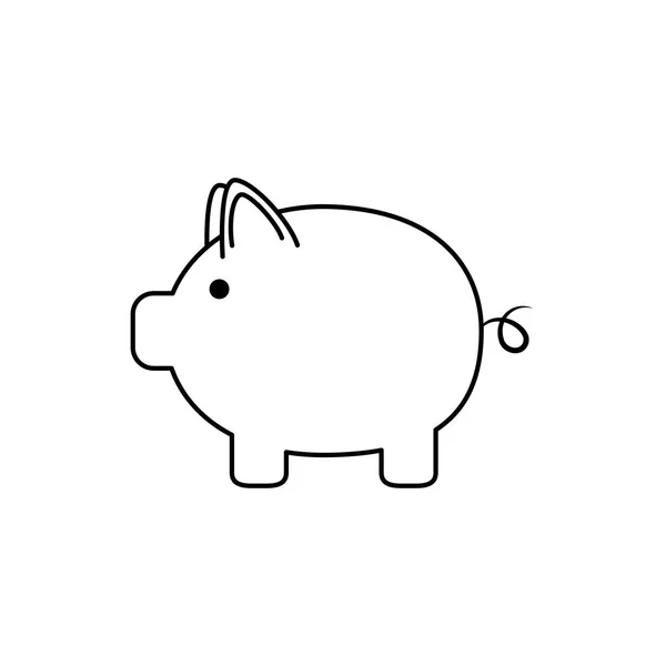 Piggy bank saving money business financial line style icon — Stockvektor