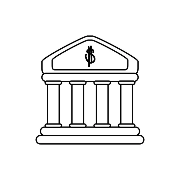 Bank invest trade money business financial line style icon — Stok Vektör