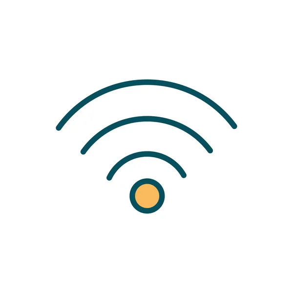 Wifi internet signal connection social media line and fill — 스톡 벡터
