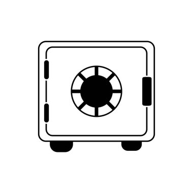 safe box bank money business financial line style icon