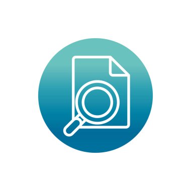 office paper magnifier find stationery supply block gradient style icon