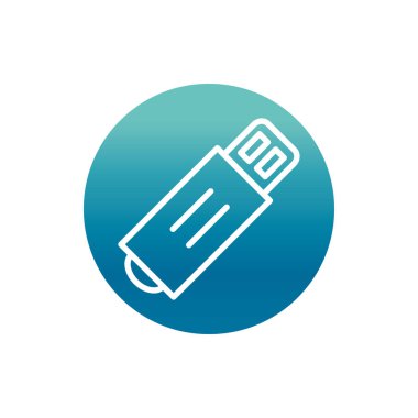 office flash drive backup stationery supply block gradient style icon