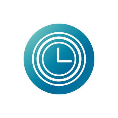 office clock time hour supply block gradient style icon