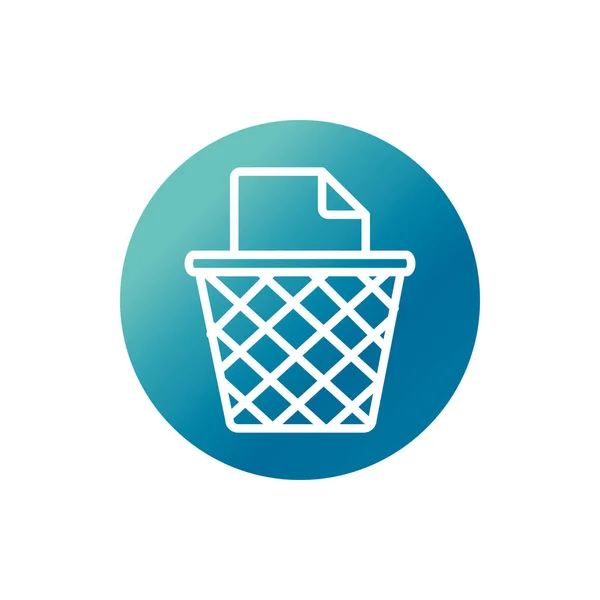 Office trash can paper garbage supply block gradient style icon — Stok Vektör