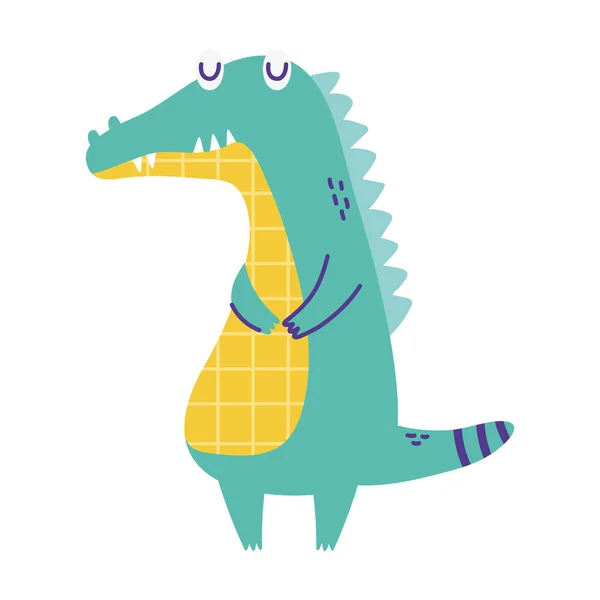Crocodile animal cartoon doodle color — Stockvektor