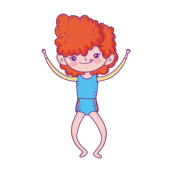 Feliz niño pequeño personaje de dibujos animados niños — Vector de stock