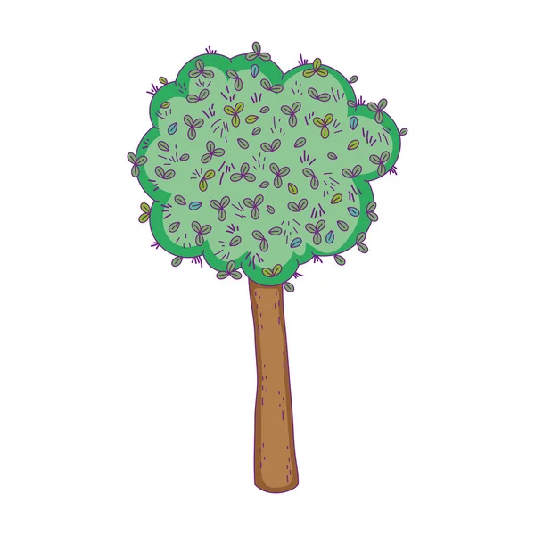 Greenery tree foliage leaves plant ecology icon — Stok Vektör