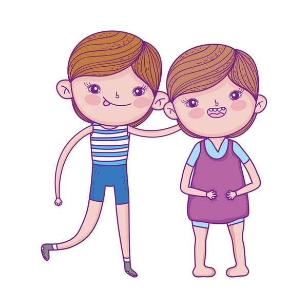 happy childrens day, little boys together cartoon characters