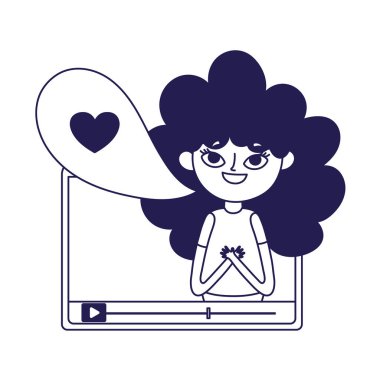 social media young woman video love message talk
