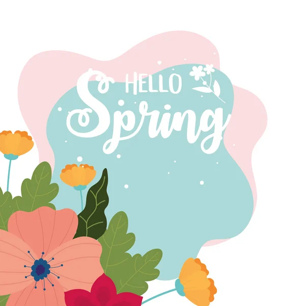 Happy spring flowers floral decoration seasonal ornament — 스톡 벡터