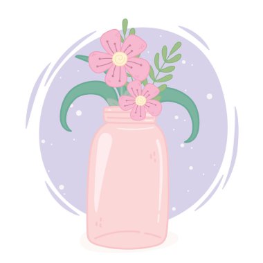 mason jar pink flowers decoration ornament