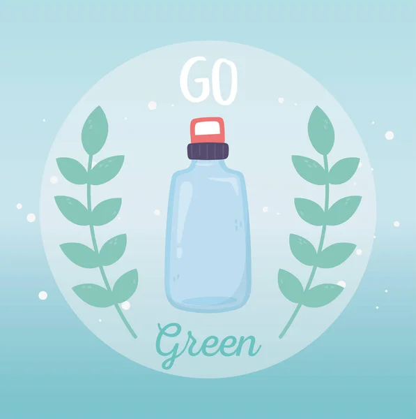 Water bottle recycle go green environment ecology — Stockvektor