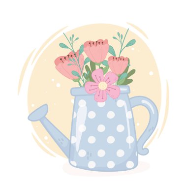 Çiçek desenli sulama tenekesi