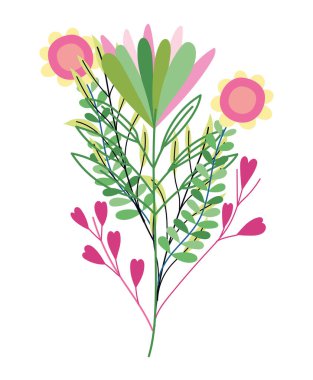 Çiçekler dalları yeşillik bitkileri vahşi botanik