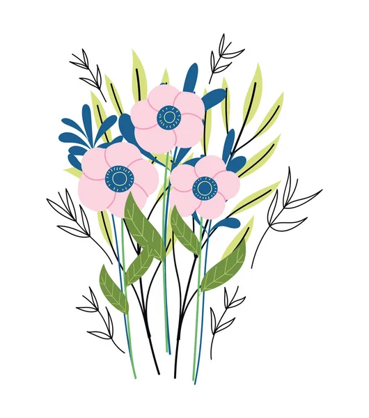 Çiçek demeti Çiçek süsleme bitkisi Vahşi botanik — Stok Vektör