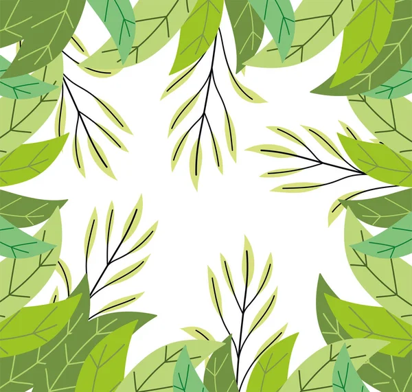 Follaje de hierbas hojas vegetación botánica silvestre fondo — Vector de stock