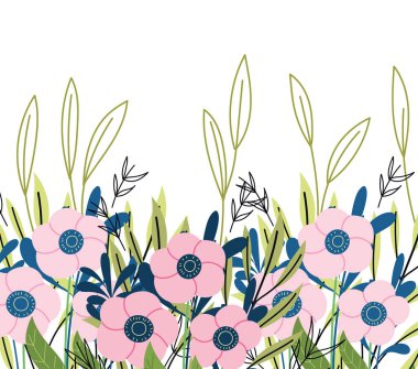 Pembe çiçek yaprakları yabani bitki örtüsü bırakır.