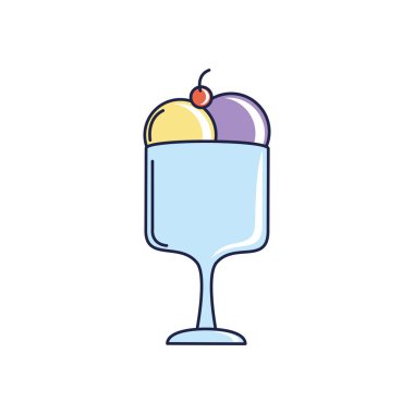 Doğum günün kutlu olsun, dondurmalı vişneli kutlama partisi ve dolma stili.