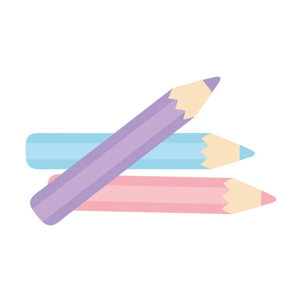 Pencils color draw art icon design white background — Stock Vector