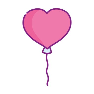 Sevgililer günün kutlu olsun, balon şekilli kalp aşkın romantik dekorasyonu