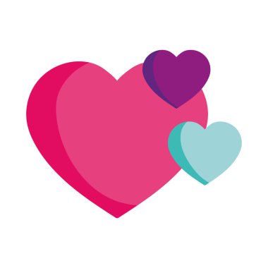 Kalp aşk tutkusunu sever, duygu simgeleri tasarımı