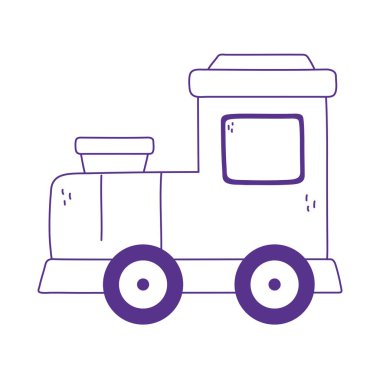 oyuncak plastik tren simgesi tasarımı beyaz arkaplan çizgisi biçimi