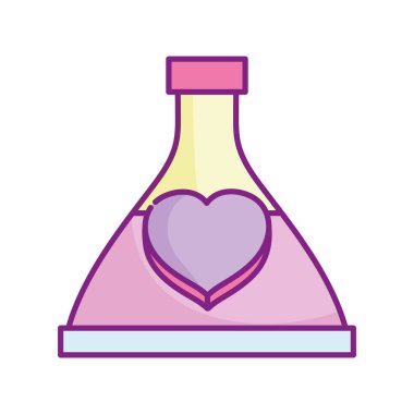 Sevgililer günün kutlu olsun, iksir şişesi kalp sevdalısı çizgi film