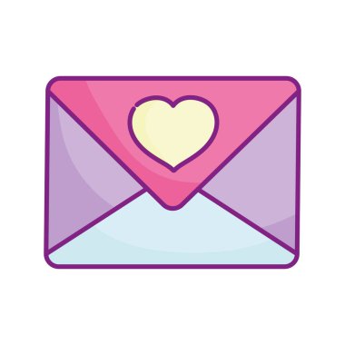 Sevgililer günün kutlu olsun, mektup kalbi çizgi filmi.