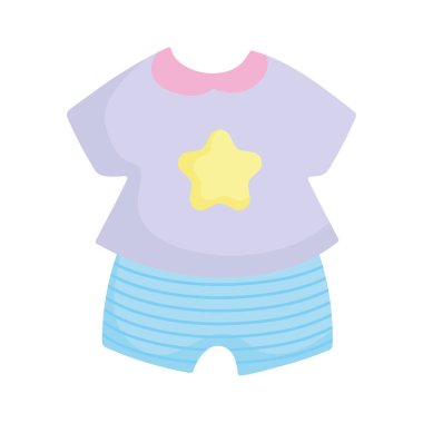 short pants and shirt kids fashion clothes icon