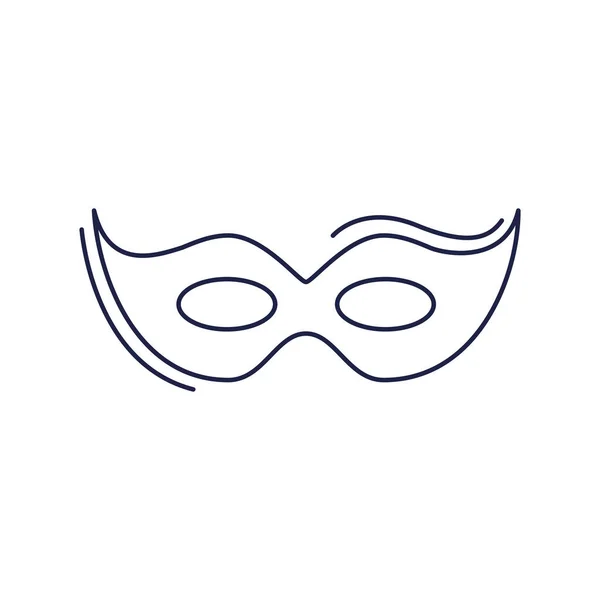 Happy birthday, mask costume decoration celebration party line style icon — Stock Vector