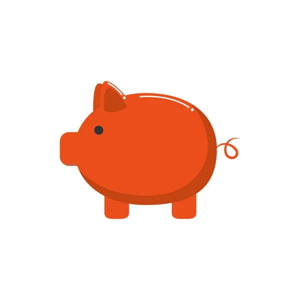 Piggy bank saving money business financial color tone and fill — Wektor stockowy