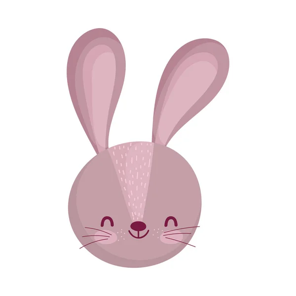 Cute rabbit face animal cartoon character — Stok Vektör