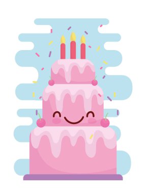 birthday cake with candles menu character cartoon food cute