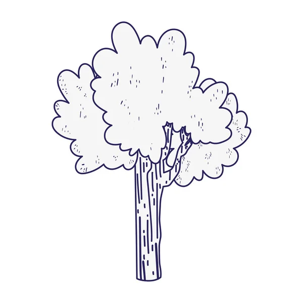 Vegetação árvore planta folhagem floresta ícone design linha estilo — Vetor de Stock