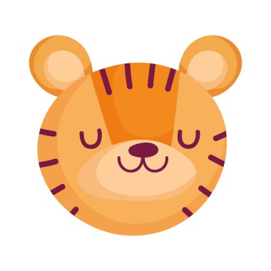 cute tiger face animal cartoon character
