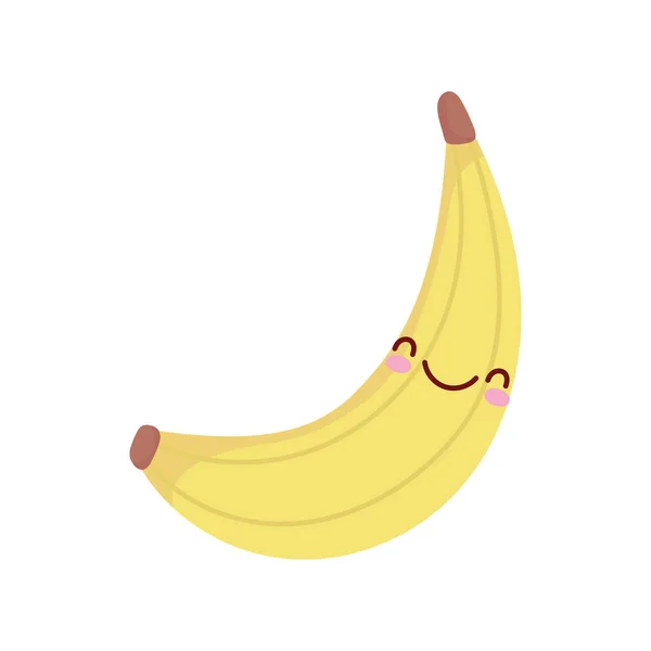 Tropical banana fruit cartoon food cute line and fill style — 图库矢量图片