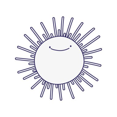 sun cartoon summer weather character icon design line style