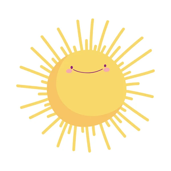 Sun cartoon summer weather character icon design — Stock Vector