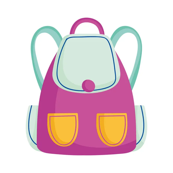 Back to school backpack equipment accessory fashion icon — Stock Vector