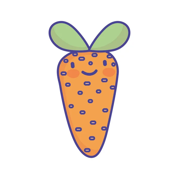 Carrot vegetable fresh cartoon food cute flat style icon — Stockvector