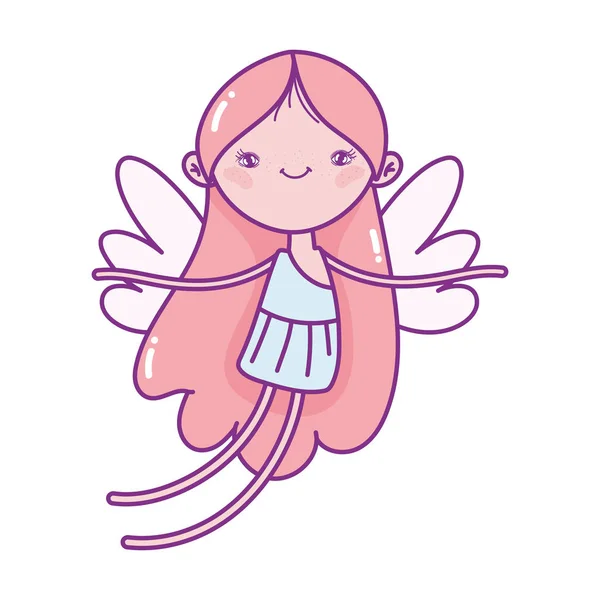 Happy valentines day, cute cupid with wings cartoon love — Stockvektor