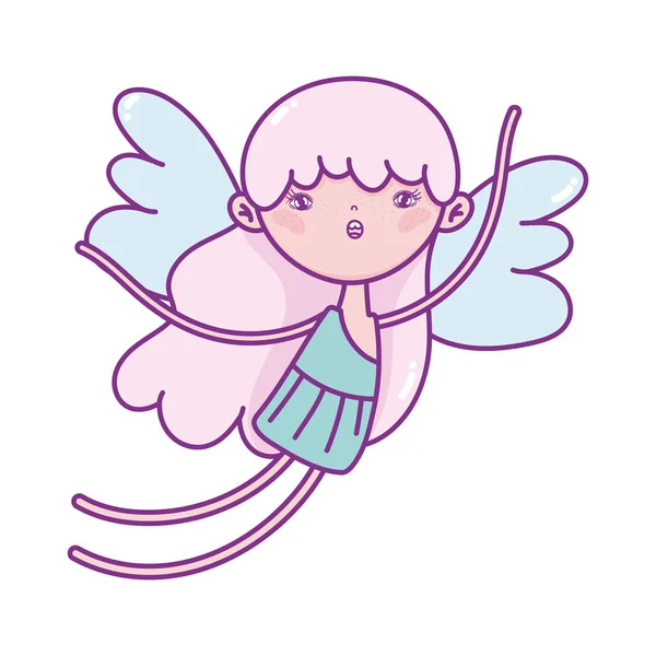Felice giorno di San Valentino, Cupido con le ali personaggio dei cartoni animati — Vettoriale Stock
