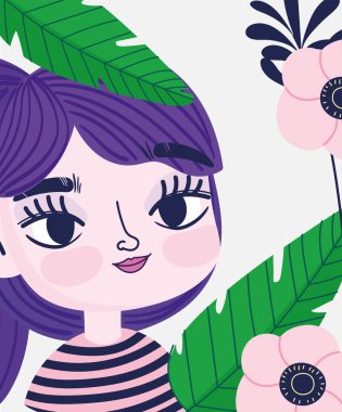 Çiçekli tatlı kız palmiye yaprakları botanik