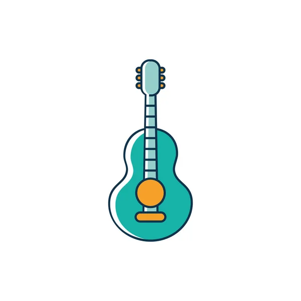 Instrumento de corda de guitarra clássica melodia som linha de música e estilo de preenchimento —  Vetores de Stock