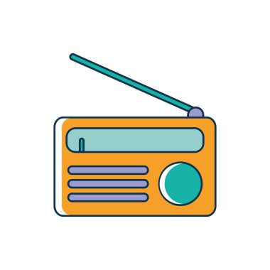 classic radio device melody sound music line and fill style
