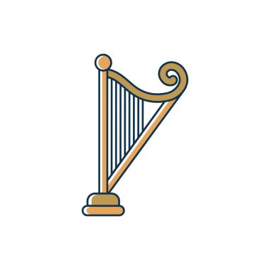 harp string instrument melody sound music line and fill style