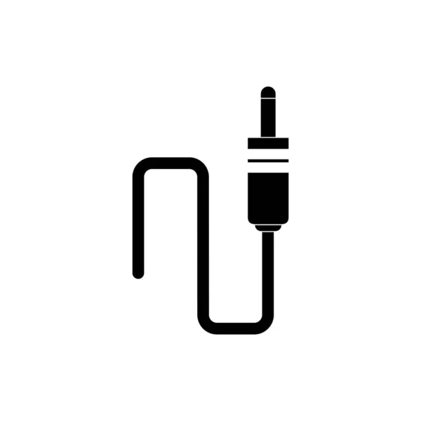 Plug cable audio melody sound music silhouette style icon — Stockový vektor