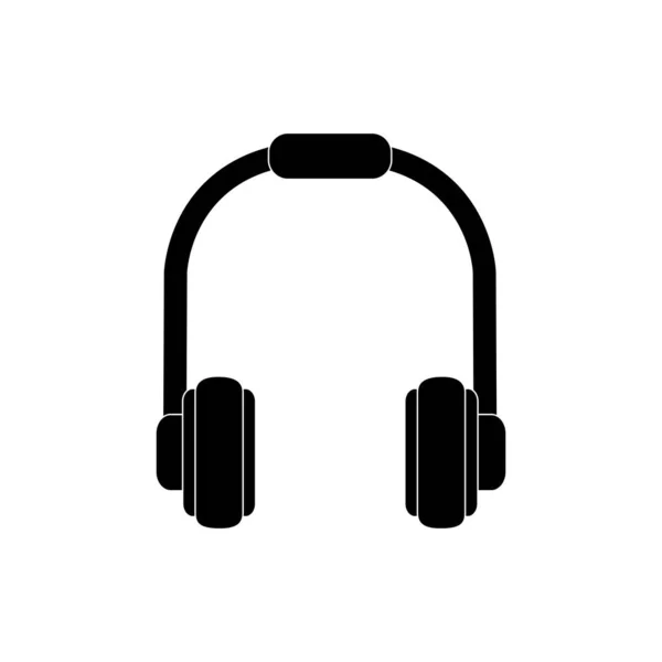 Headphones device melody sound music silhouette style icon — ストックベクタ